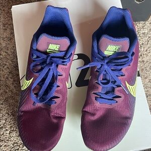 Nike Zoom Rival track and field spike Sneakers in Purple and Neon Green
